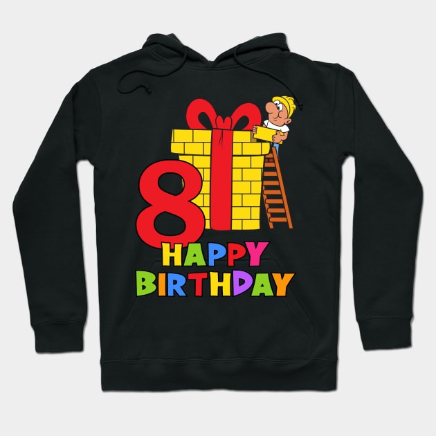 8th Birthday Party 8 Year Old Eight Years Hoodie by KidsBirthdayPartyShirts